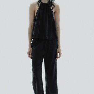 Zara flowy halter top in Black -medium